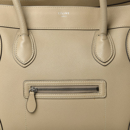 Celine Drummed Calfskin Shoulder Luggage Dune 9 of 9