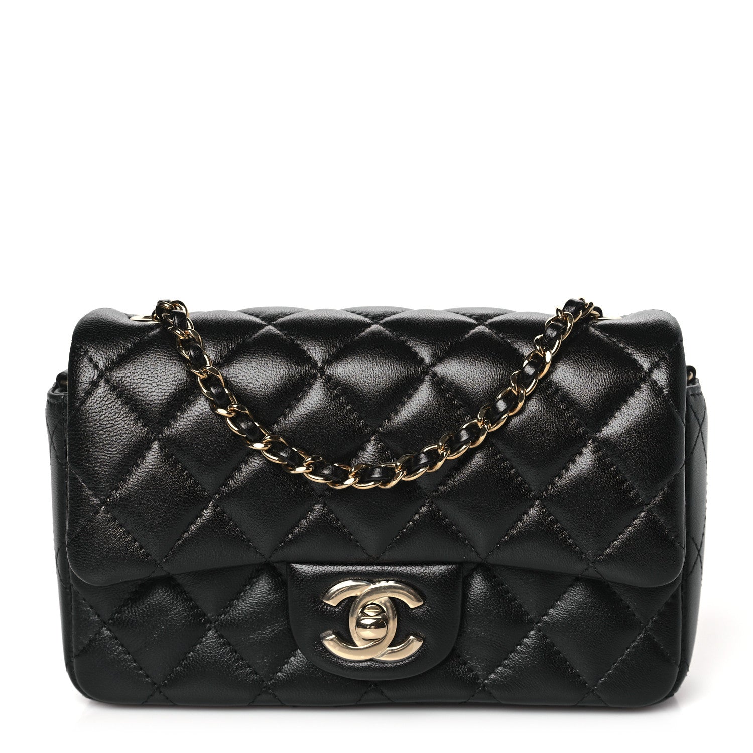 Chanel Lambskin Quilted Mini Rectangular Flap Black 1 of 11