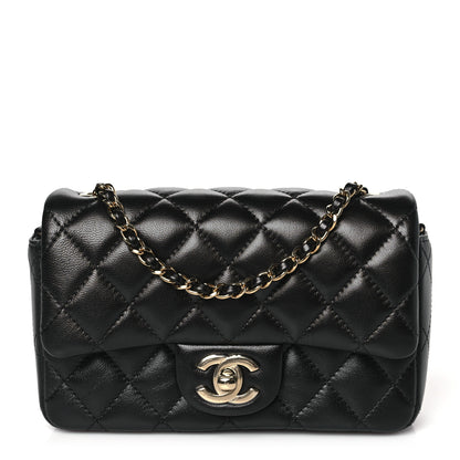 Chanel Lambskin Quilted Mini Rectangular Flap Black 1 of 11