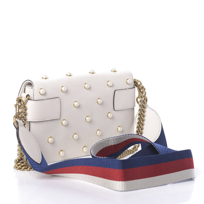 Gucci Nappa Pearl Studded Mini Queen Margaret Broadway Shoulder Bag Mystic White 4 of 10