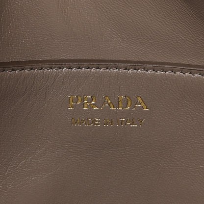 Prada Soft Grain Calfskin Large Demi-Lune Shoulder Bag White 6 of 9