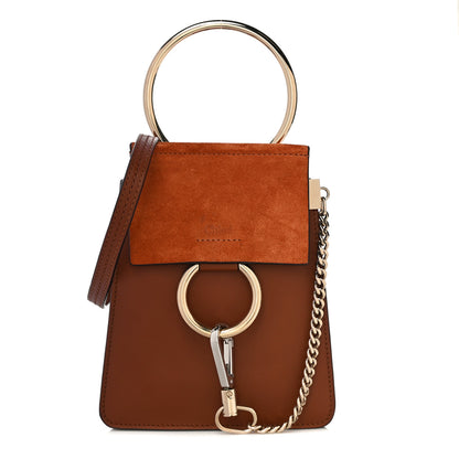 Chloe Suede Calfskin Mini Faye Bracelet Bag Tobacco 1 of 11