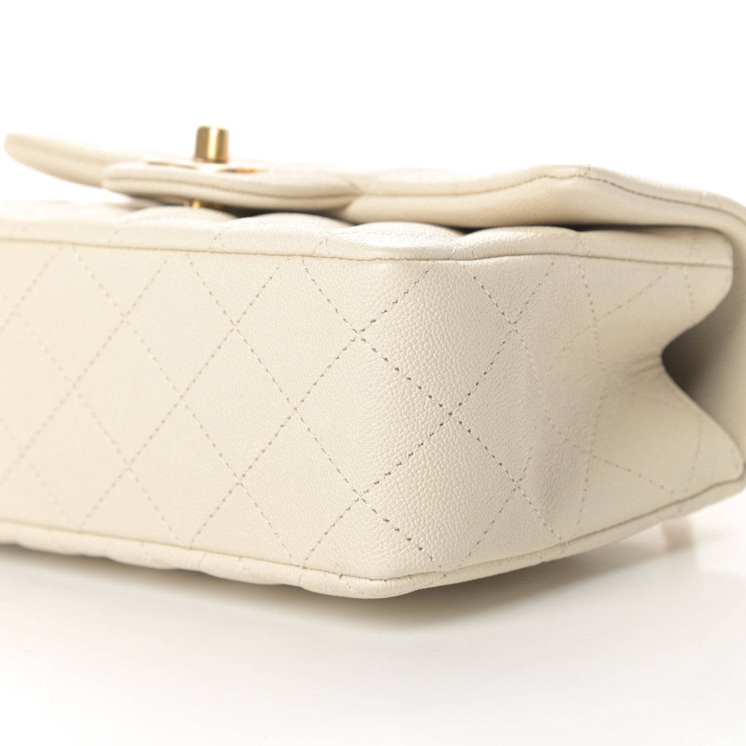 Chanel Caviar Quilted Mini Top Handle Rectangular Flap Beige 10 of 11