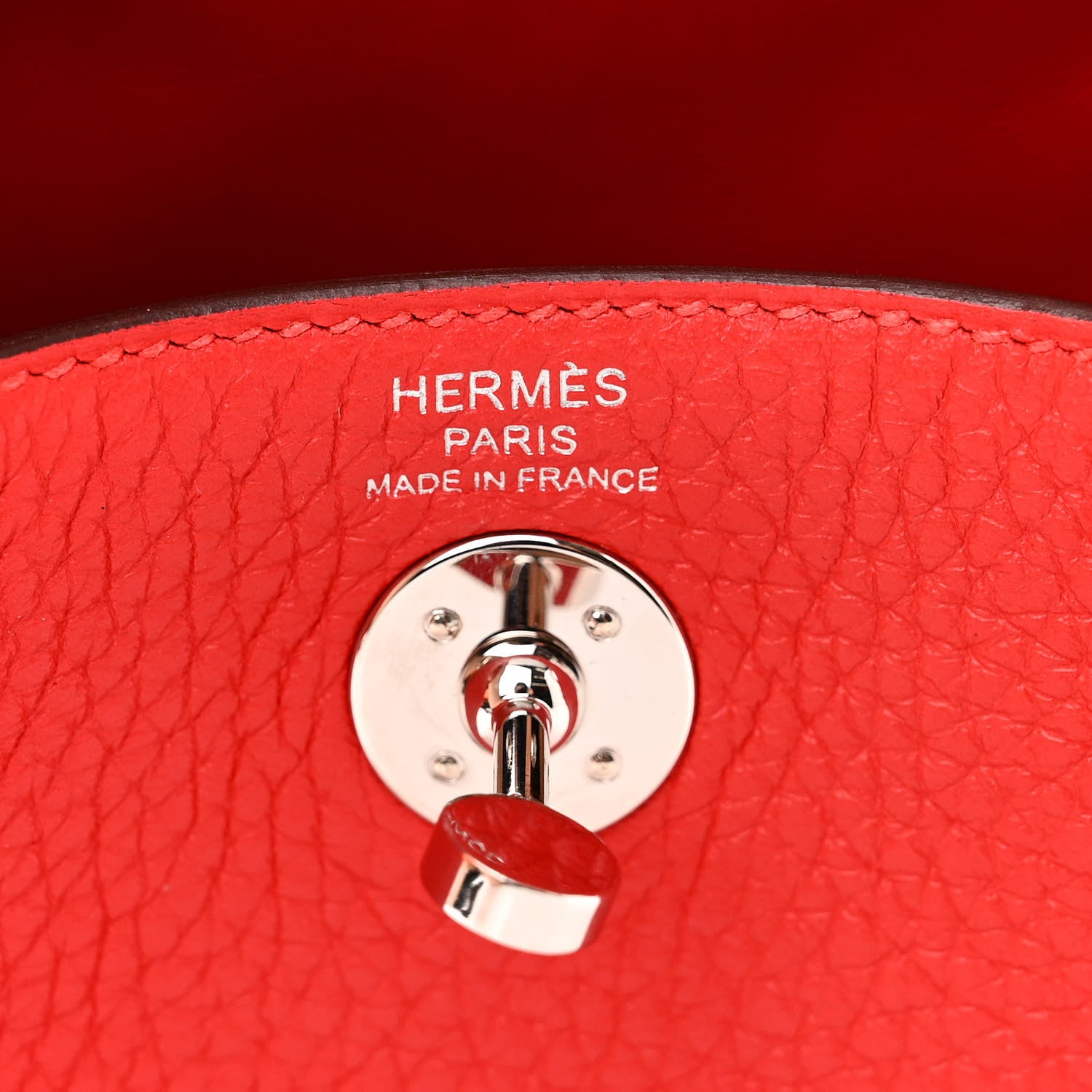 Hermes Taurillon Clemence Mini Lindy 20 Rouge De Coeur 6 of 11