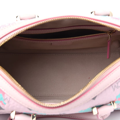 MCM Visetos Floral Leopard Essential Boston Bag Pink 3 of 4