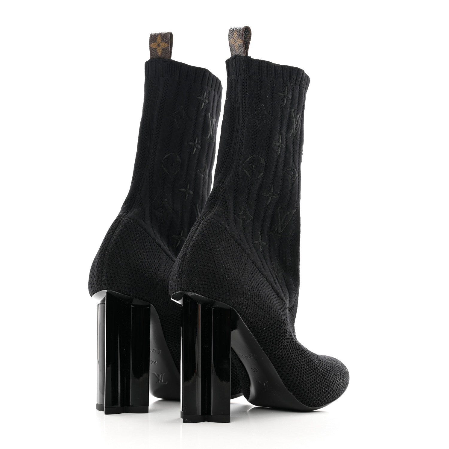 Louis Vuitton Monogram Stretch Fabric Silhouette Ankle Boots 39 Black 4 of 8