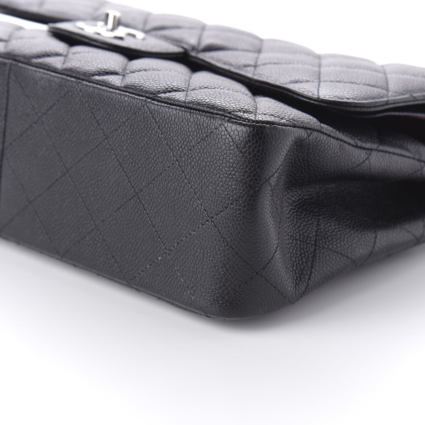 Caviar Quilted Jumbo Double Flap Black