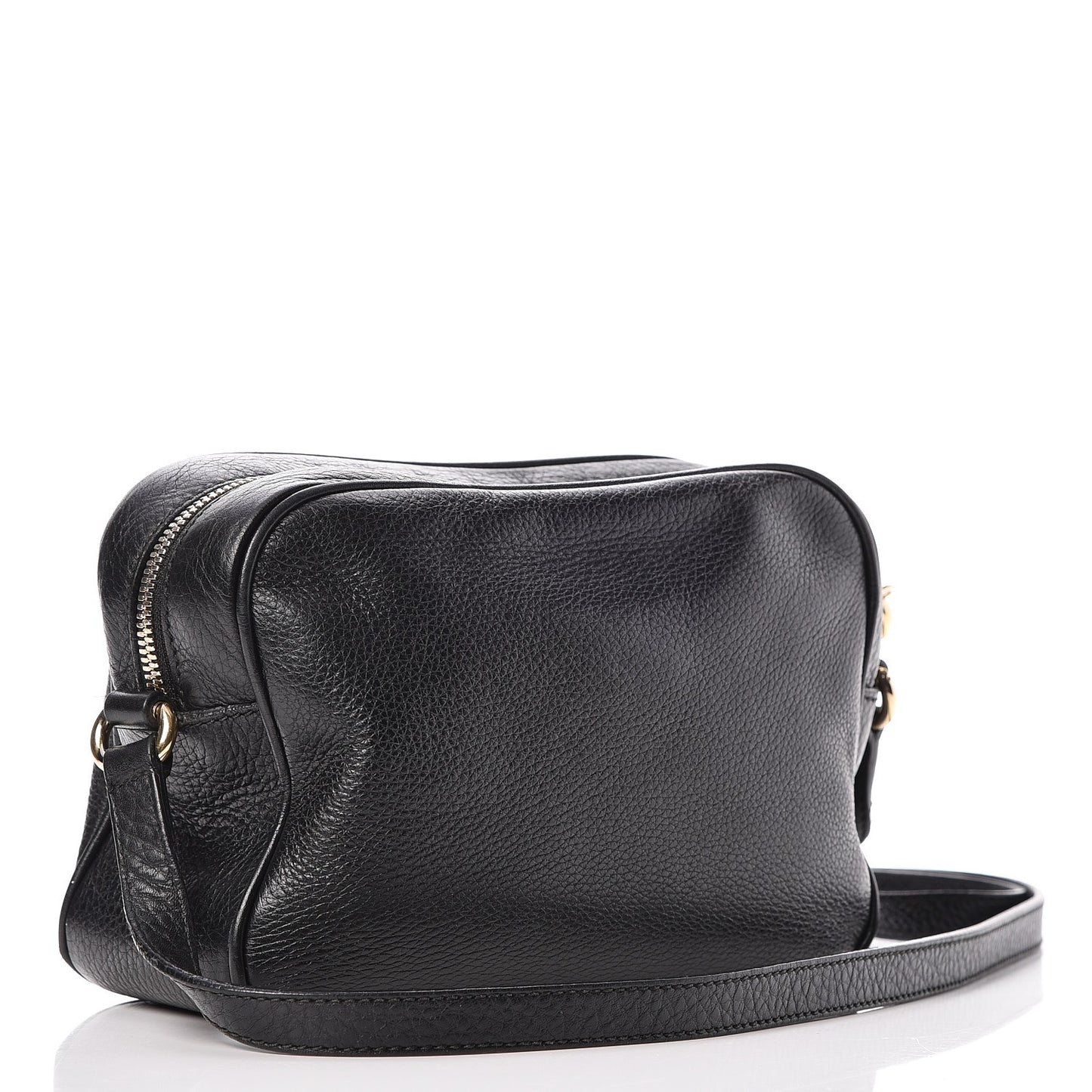 Pebbled Calfskin Small Soho Disco Bag Black