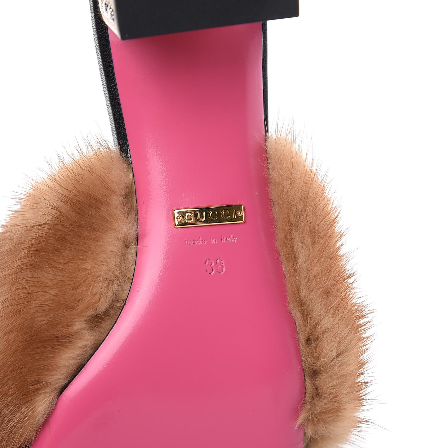 Mink Malaga Kid Crystal Candy Mules 39 Light Brown Black