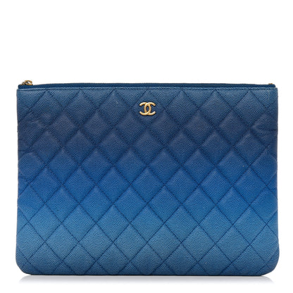Chanel Caviar Ombre Medium Cosmetic Case Blue 1 of 12