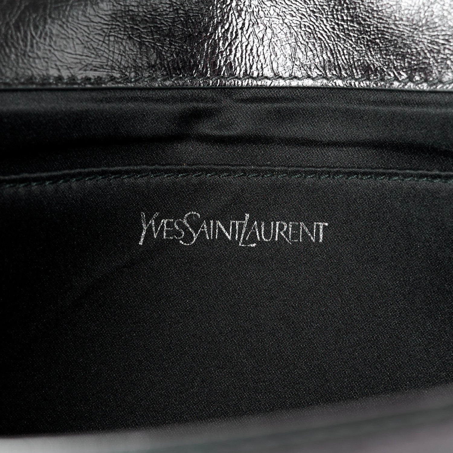 Saint Laurent Metallic Calfskin Monogram Large Belle De Jour Clutch Dark Silver 6 of 7