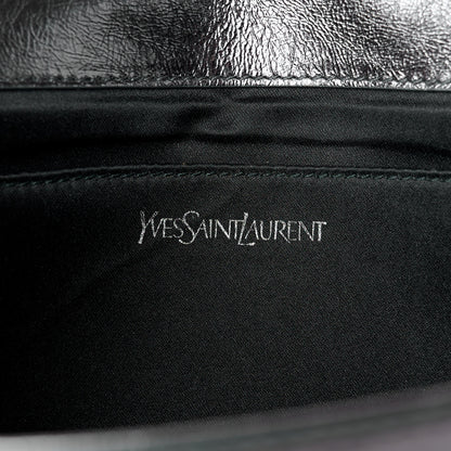 Saint Laurent Metallic Calfskin Monogram Large Belle De Jour Clutch Dark Silver 6 of 7