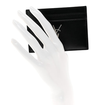 Saint Laurent Calfskin Monogram Credit Card Case Black 2 of 7