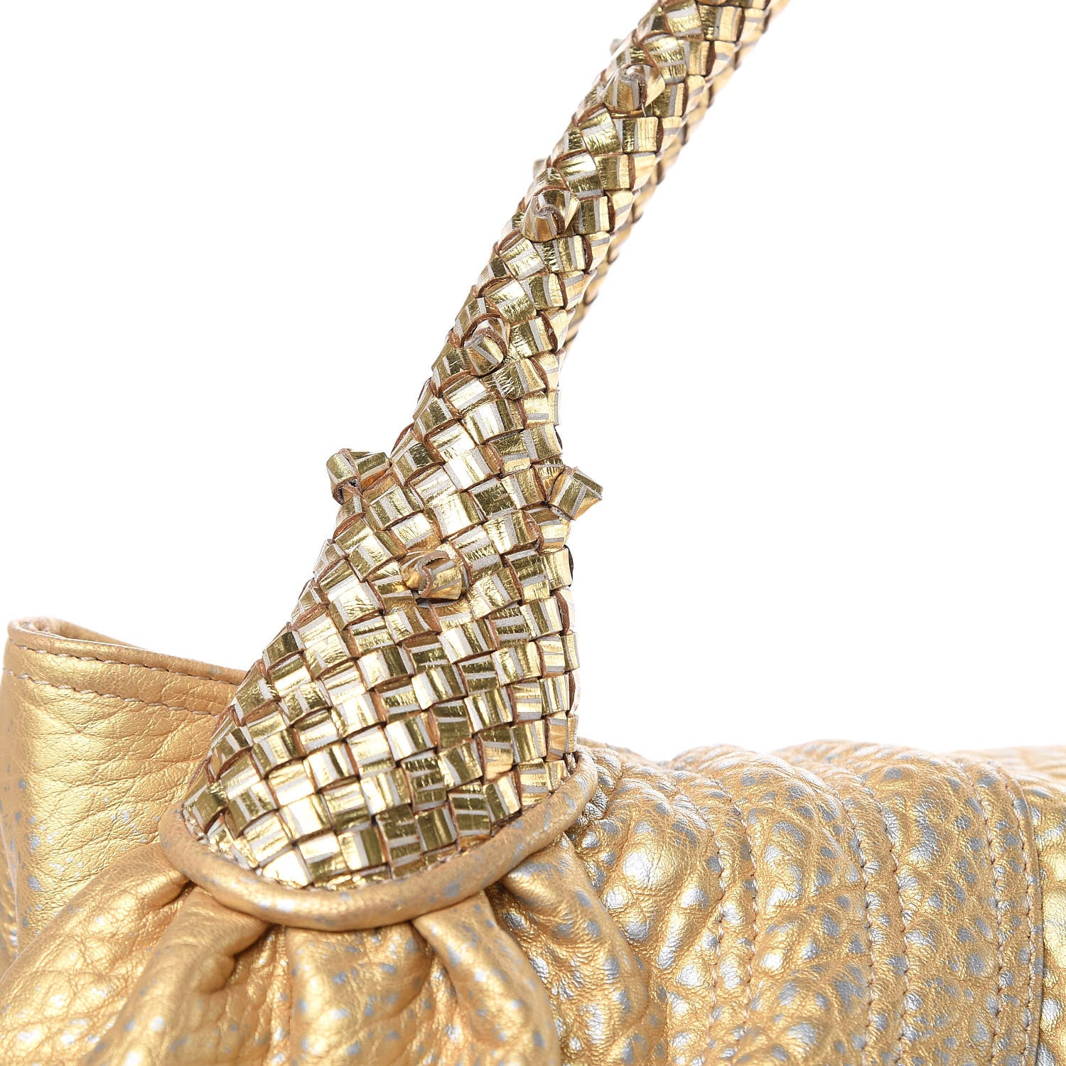 Fendi Nappa Nuvolata Bimetal Spy Oro Argento 12 of 13