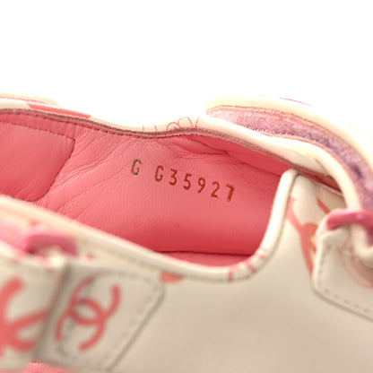 Chanel Lambskin Printed CC Velcro Dad Sandals 37 White Pink 20 of 20