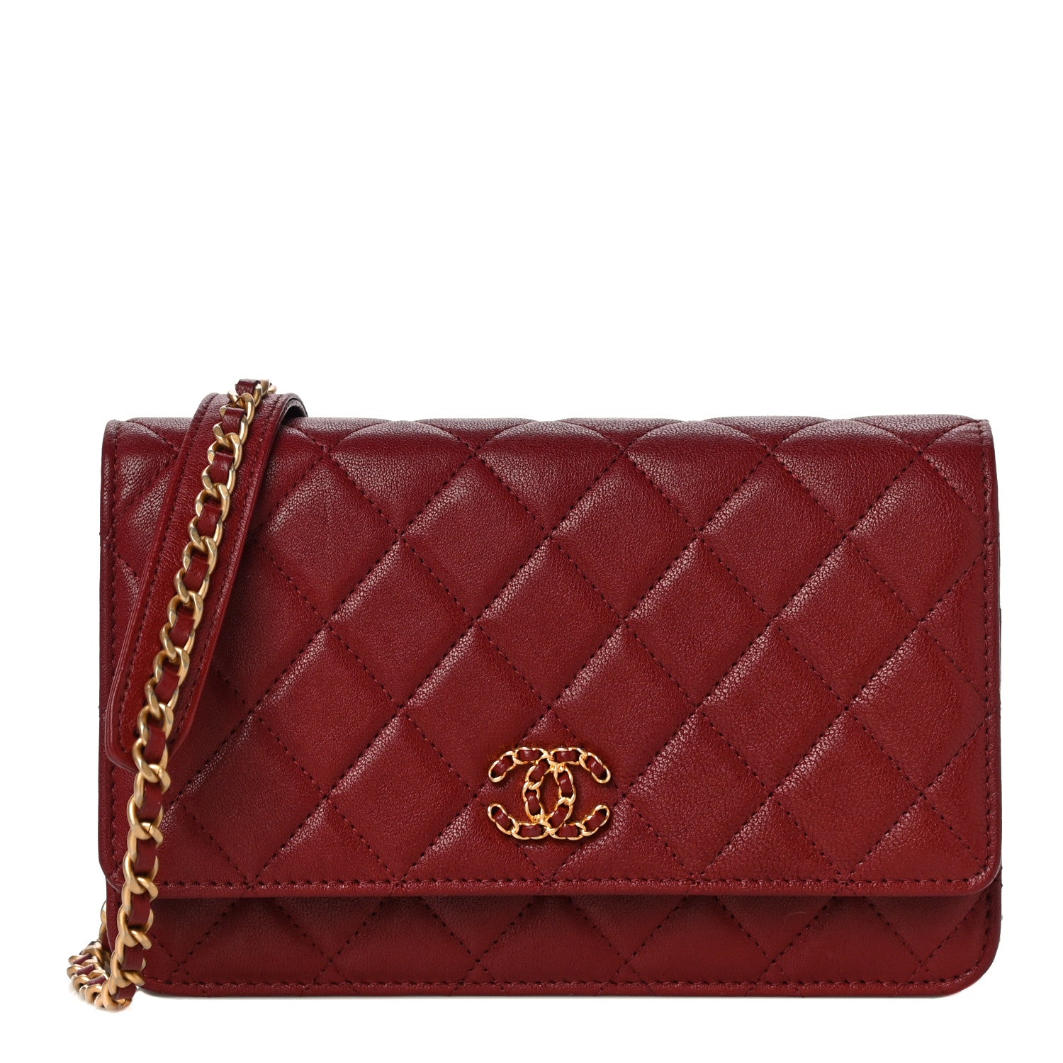 Chanel Lambskin Quilted Infinity Wallet On Chain WOC Burgundy 1 of 11