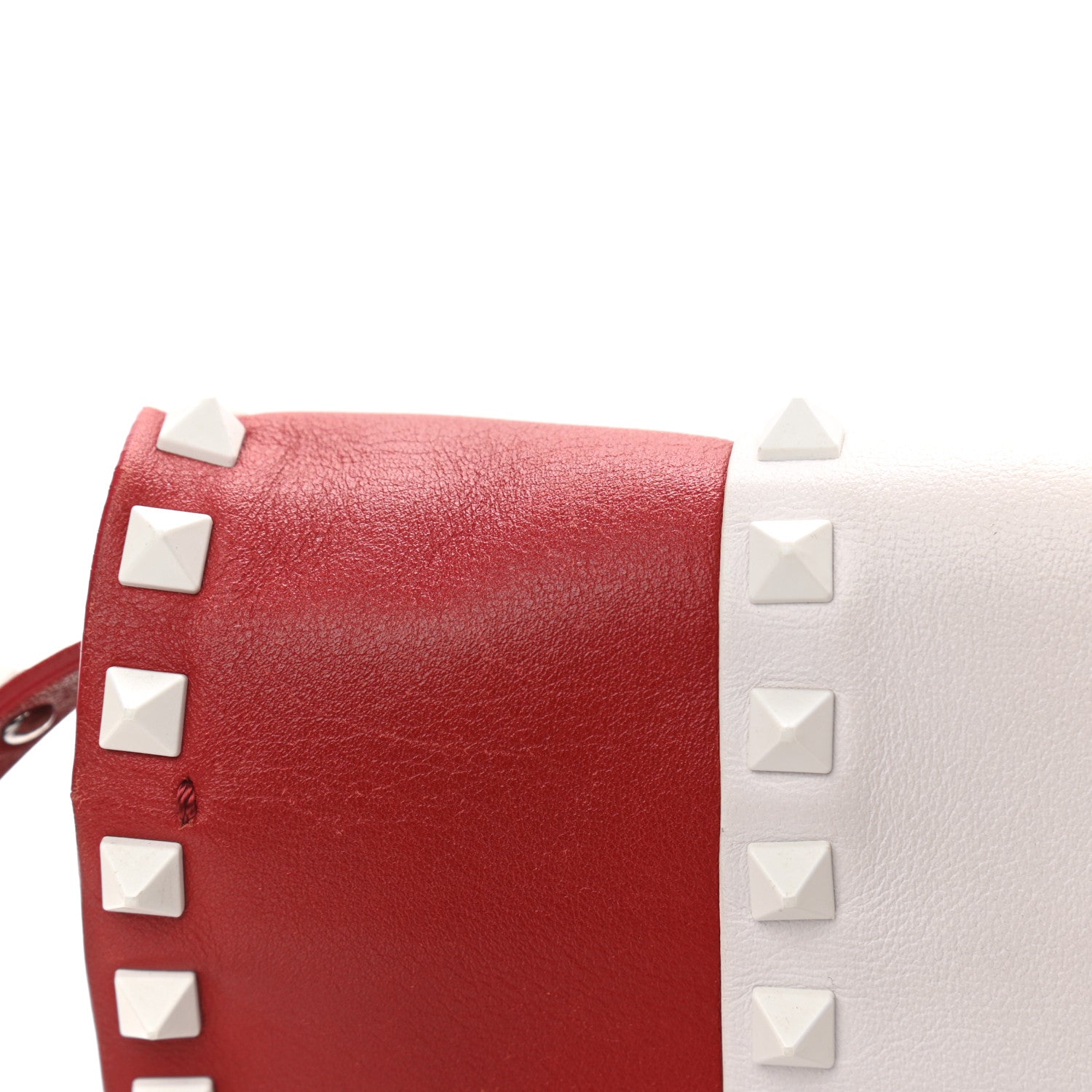 Valentino Garavani Vitello Colorblock Medium Free Rockstud Flip Lock Crossbody Bag Rosso Valentino Optic White 7 of 12