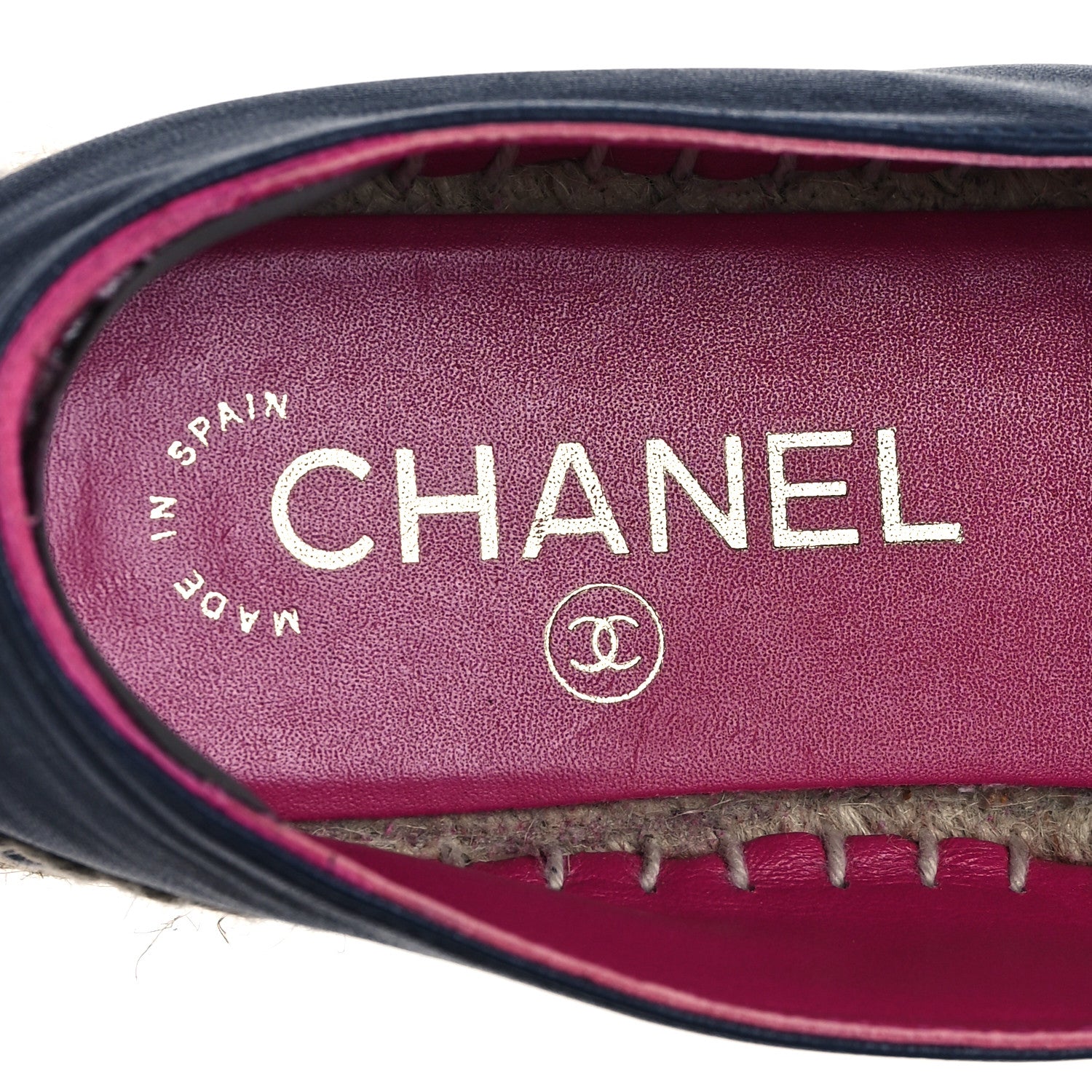 Chanel Lambskin CC Espadrilles 36 Navy Fuchsia Black 8 of 11