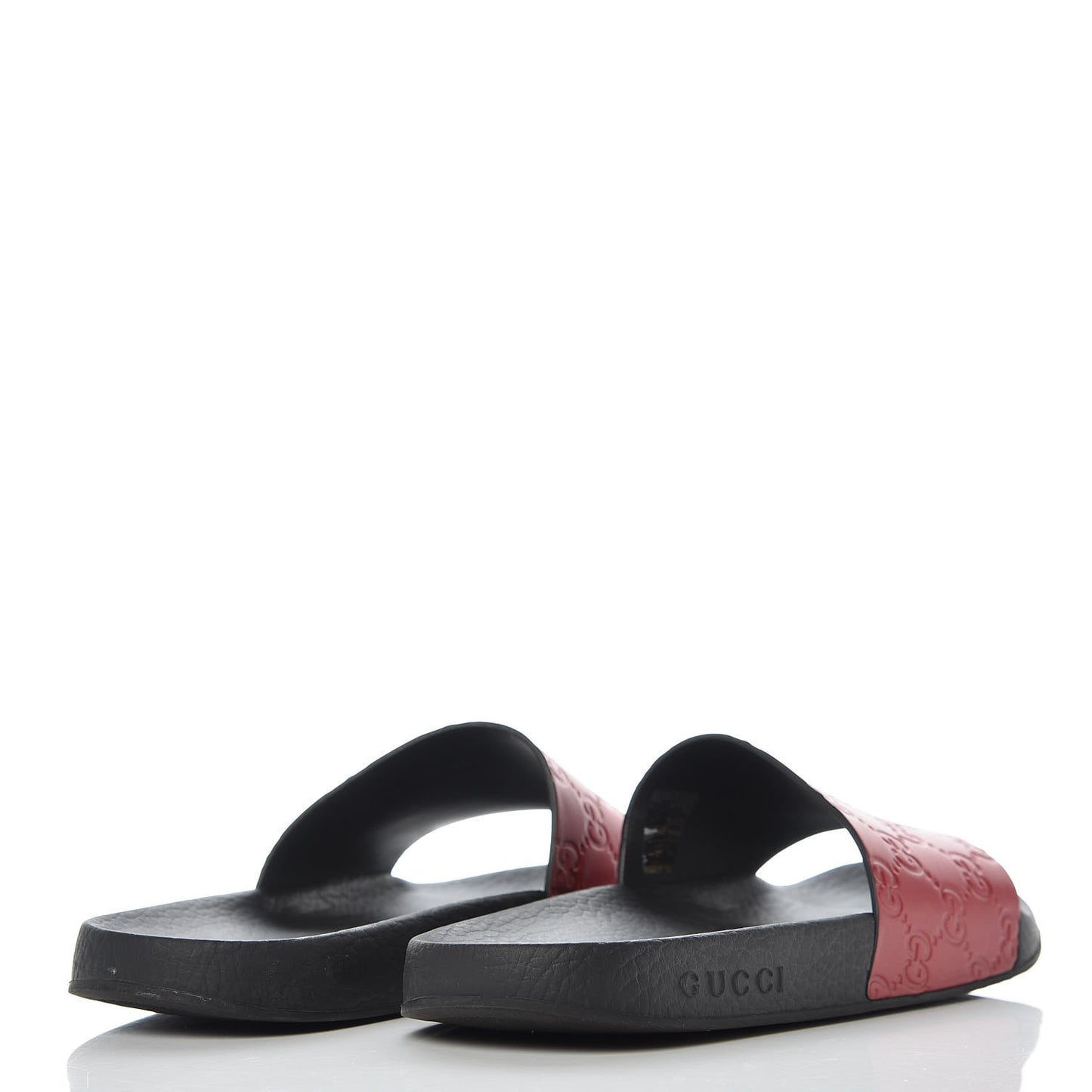 Guccissima Signature Womens Slide Sandals 39 Hibiscus Red