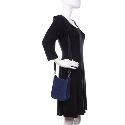 Hermes Taurillon Clemence Amazone Evelyne TPM Blue Saphir Blue Indigo 2 of 11