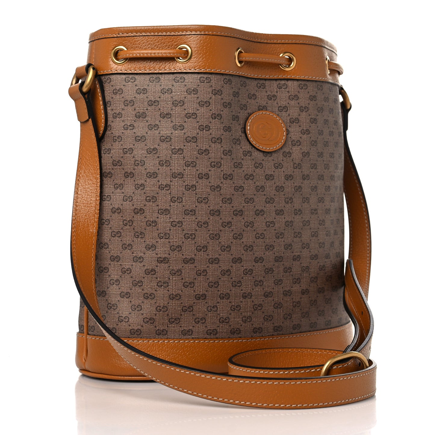 X DISNEY Mini Vintage GG Supreme Monogram Bucket Bag Beige Vintage Sun Oil