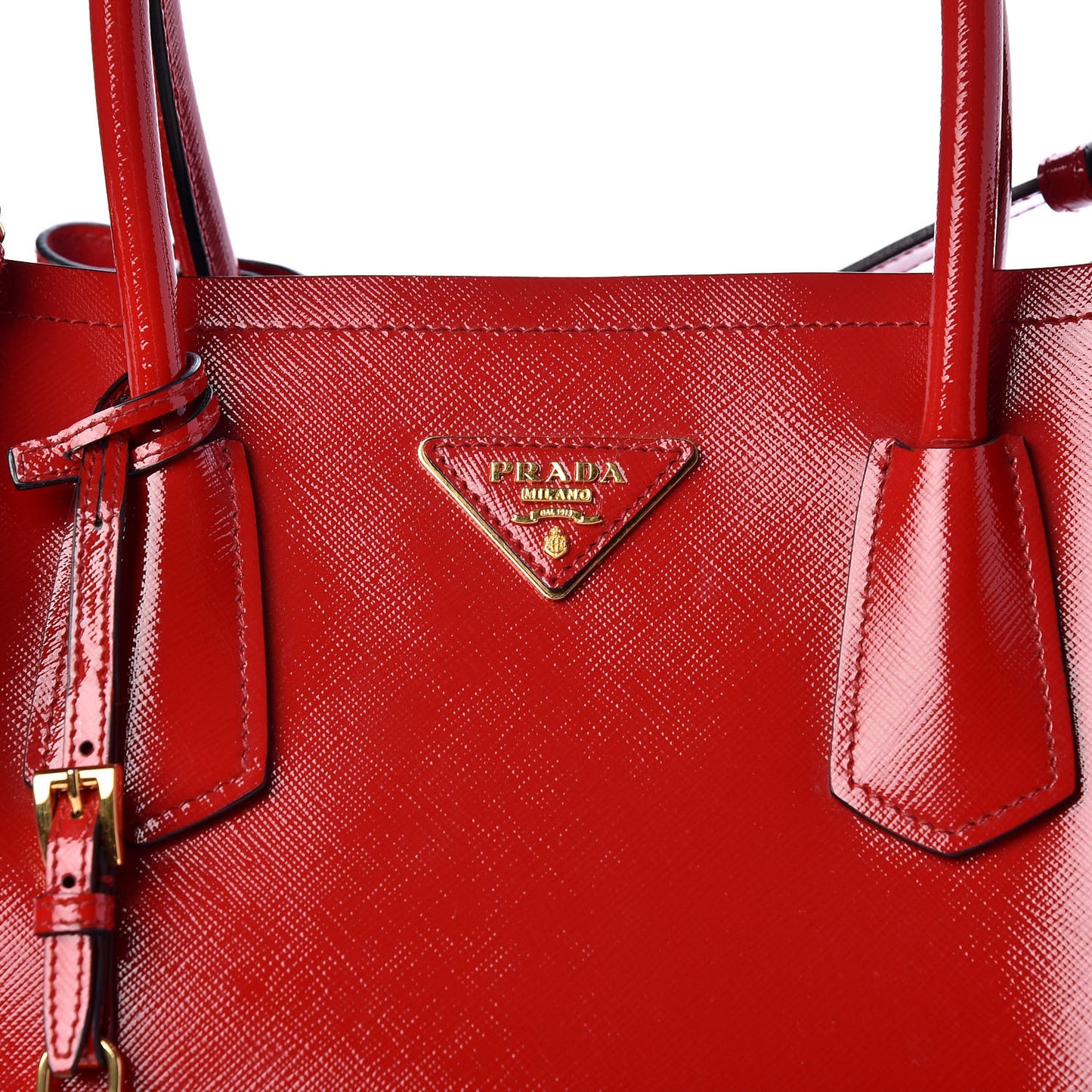 Saffiano Vernice Medium Double Bag Rosso