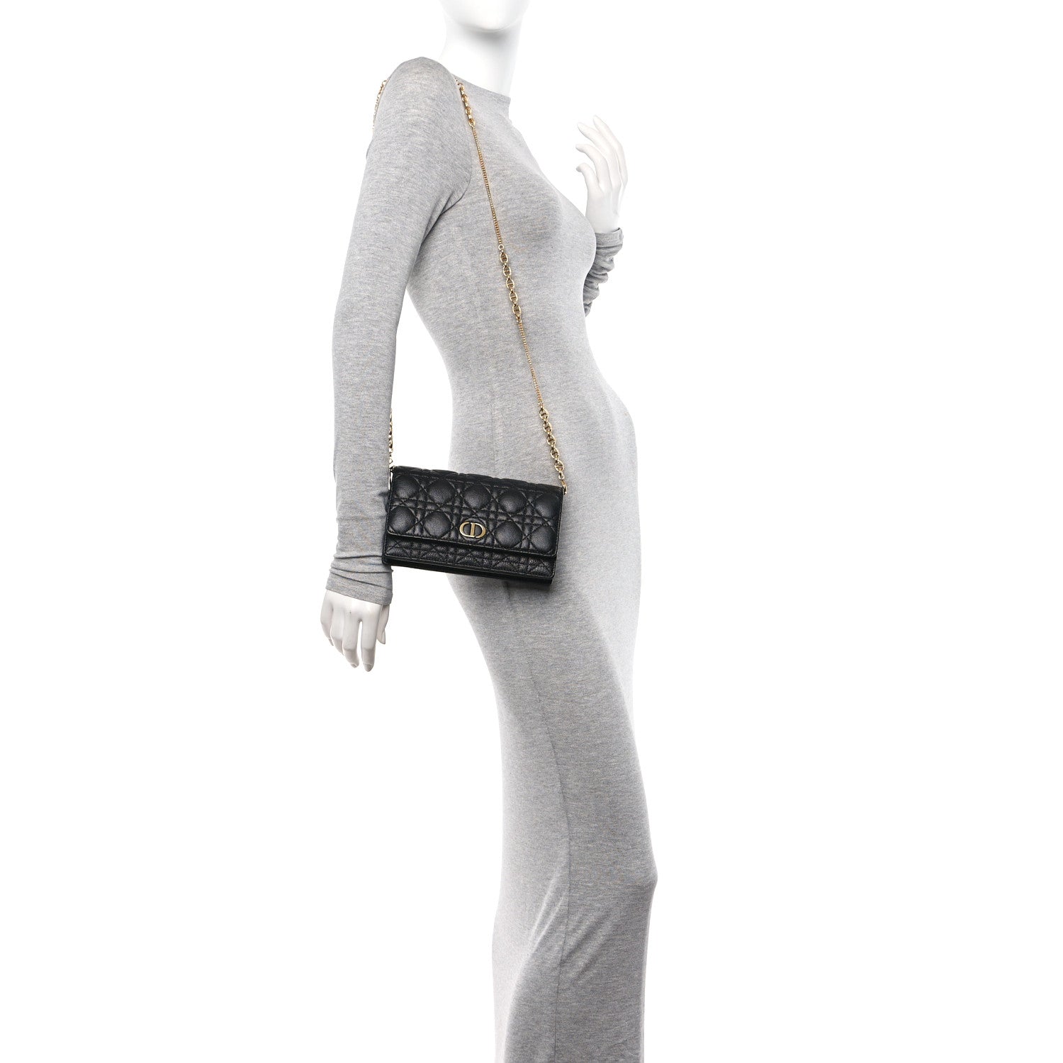 Christian Dior Supple Calfskin Caro Pouch with Chain Black 2 of 10