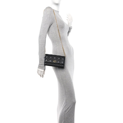Christian Dior Supple Calfskin Caro Pouch with Chain Black 2 of 10