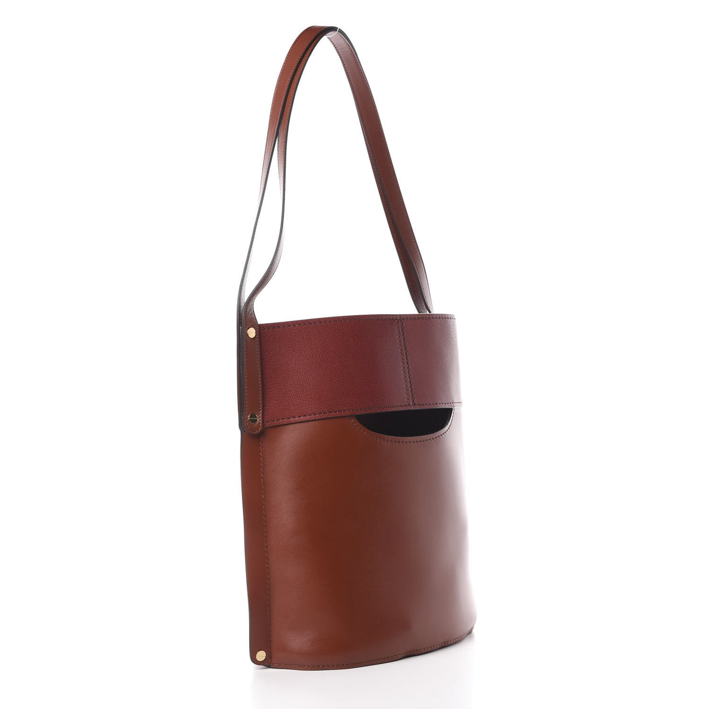 Smooth Calfskin Medium Aby Bucket Bag Brown