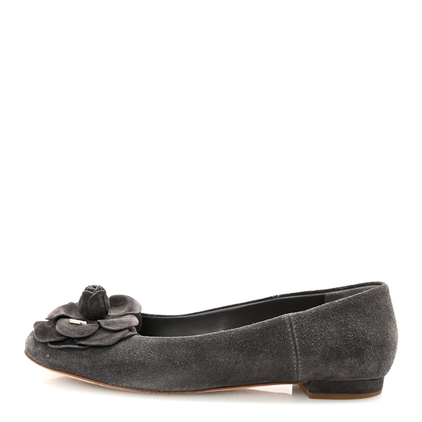 Suede Camellia CC Ballerina Flats 40 Grey