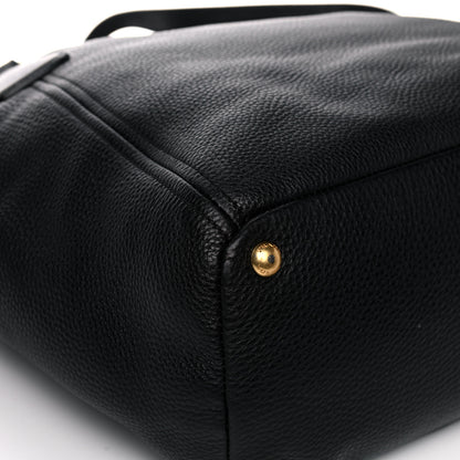 Prada Vitello Daino Side Pocket Tote Black 11 of 25