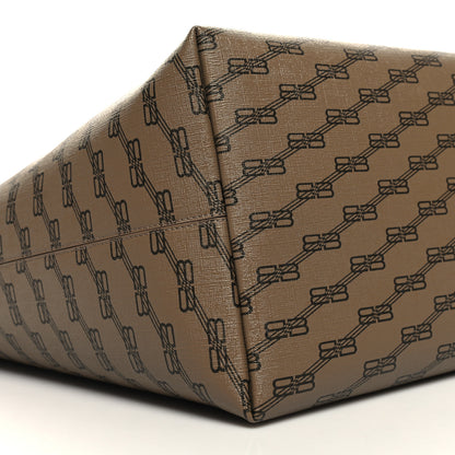 Balenciaga Coated Canvas BB Monogram Large Signature East West Shopper Bag Beige Brown 9 of 10