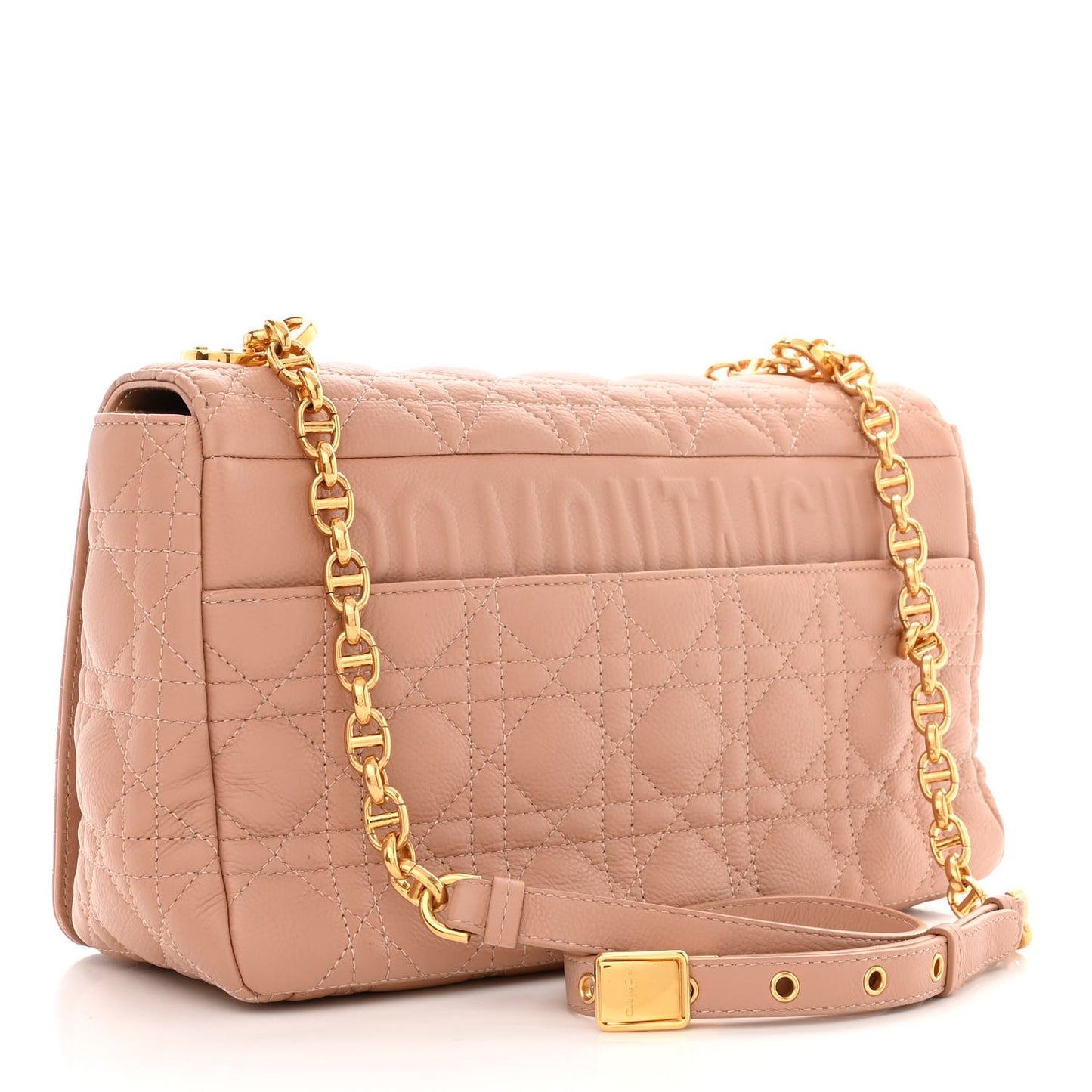 Grained Calfskin Cannage Large Caro Bag Rose De Vents