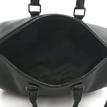 Louis Vuitton Grained Calfskin Aerogram Keepall Bandouliere 40 Black 4 of 10