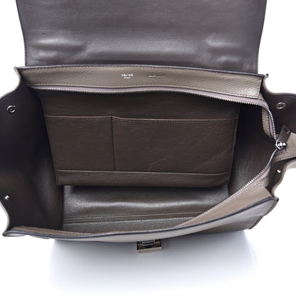 Celine Drummed Calfskin Suede Medium Trapeze Souris 4 of 13