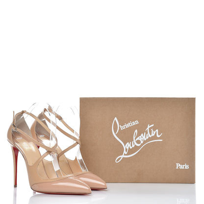 Christian Louboutin Patent Shiny Nappa Crissos 100 Pumps 42 Doudou 8 of 9