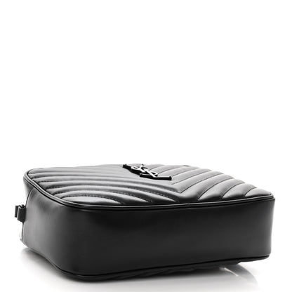 Saint Laurent Calfskin Matelasse Monogram Monochrome Lou Camera Bag Black 4 of 9