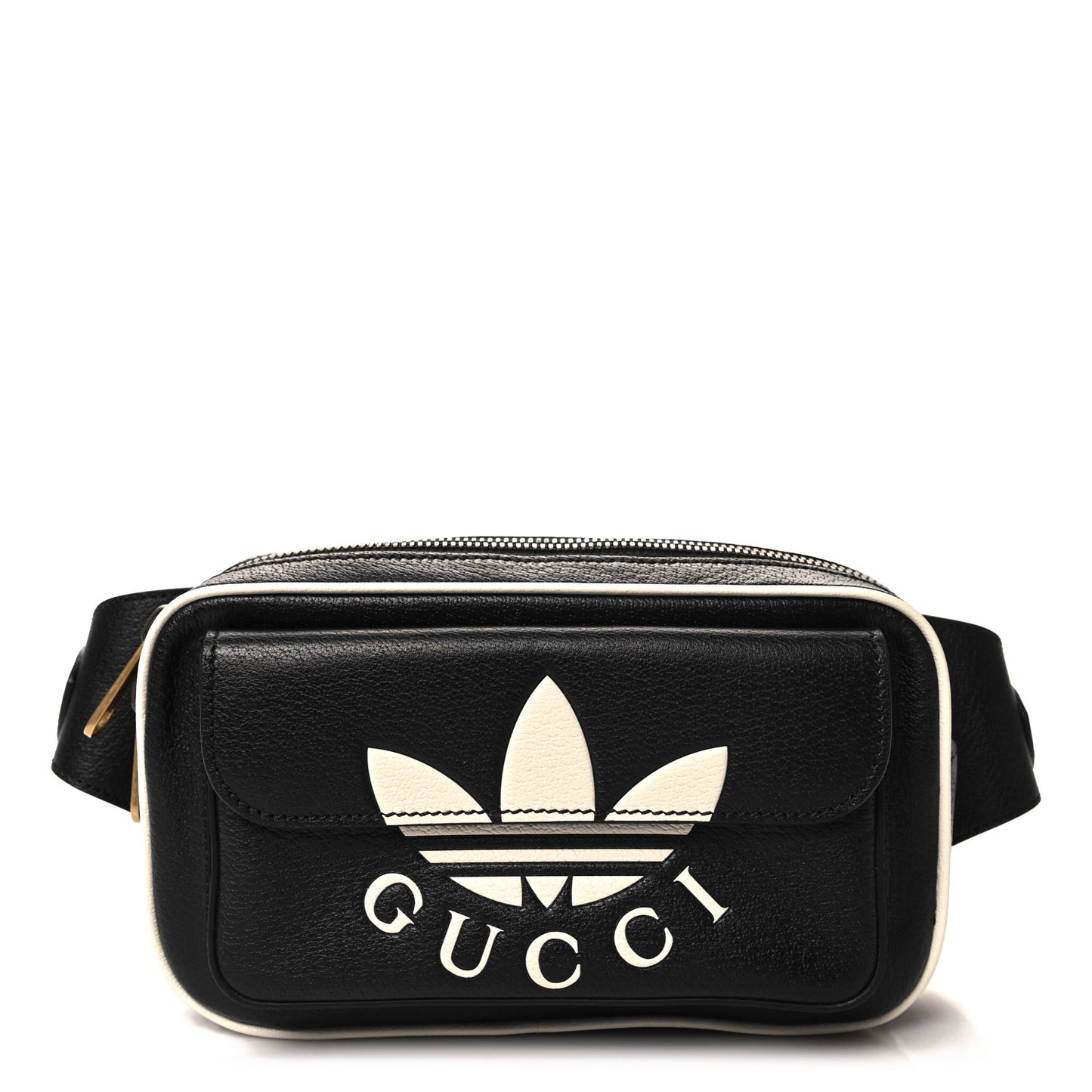 X ADIDAS Textured Dollar Calfskin Belt Bag Black