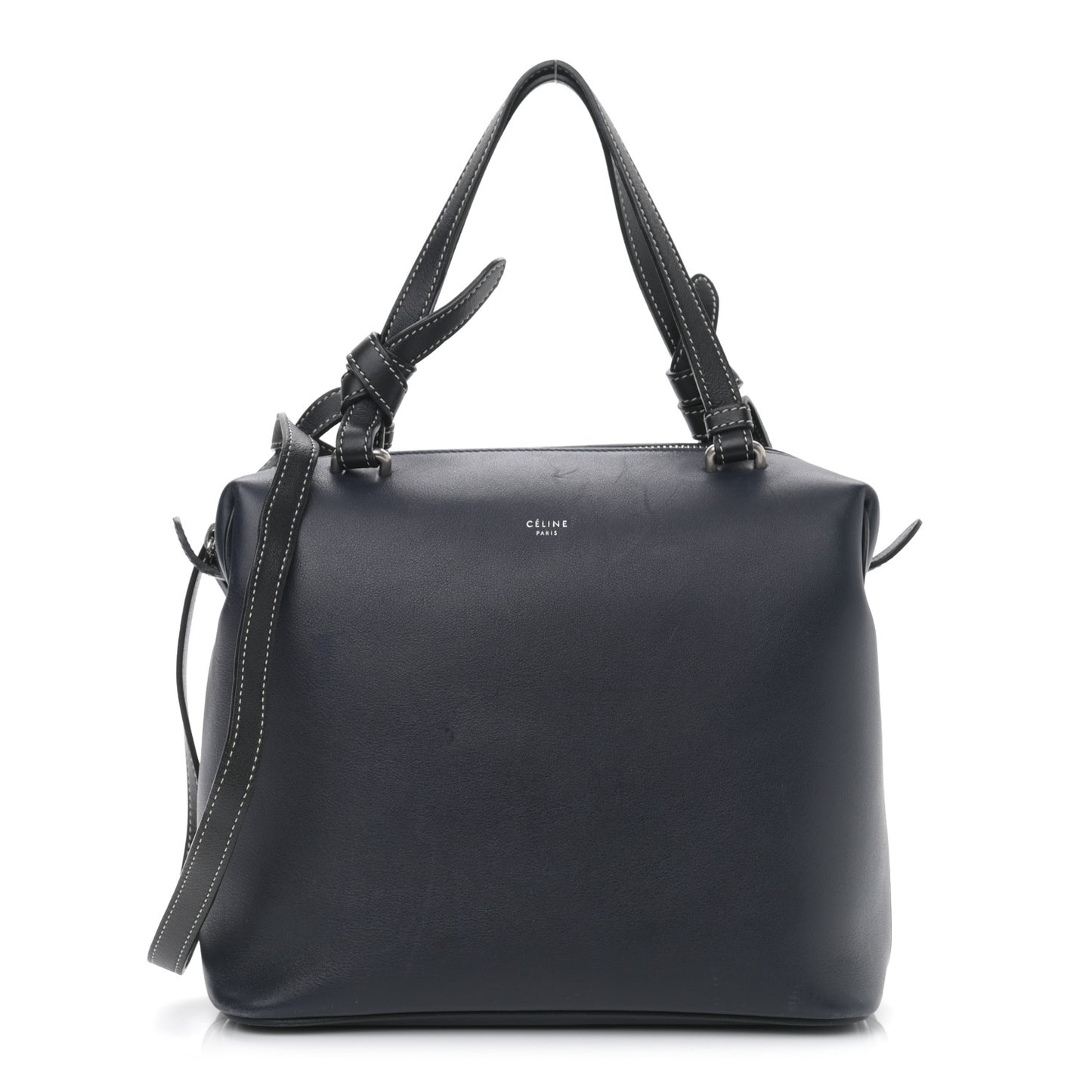 Lambskin Small Soft Cube Satchel Navy