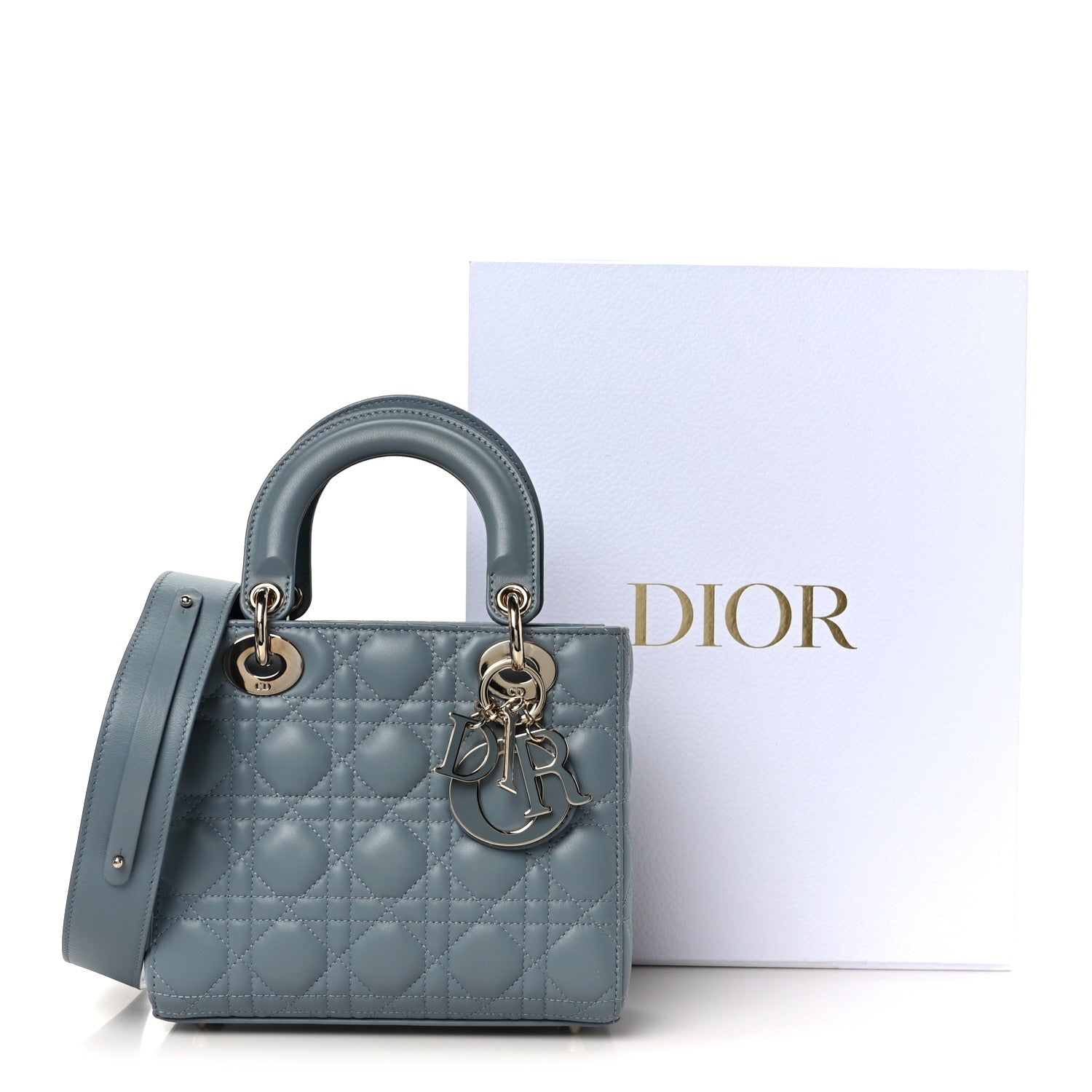 Christian Dior Lambskin Cannage Small My ABCDior Lady Dior Cloud Blue 11 of 11