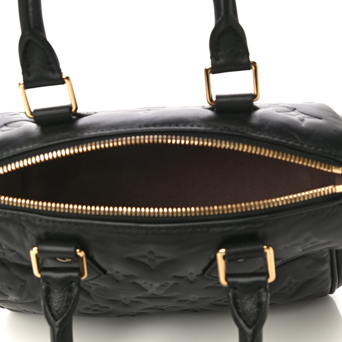 Lambskin Embossed Monogram Speedy 22 Bandouliere Black