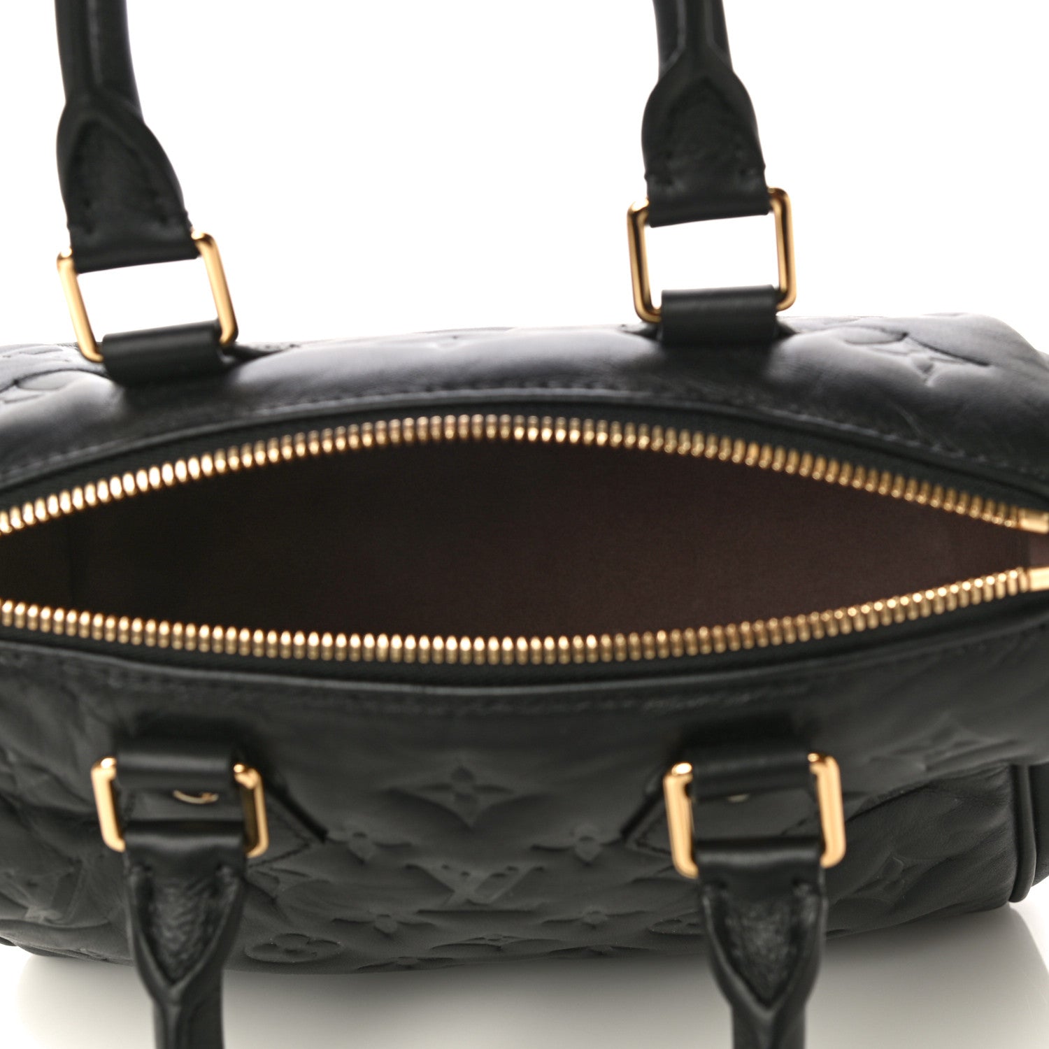 Louis Vuitton Lambskin Embossed Monogram Speedy 22 Bandouliere Black 5 of 17