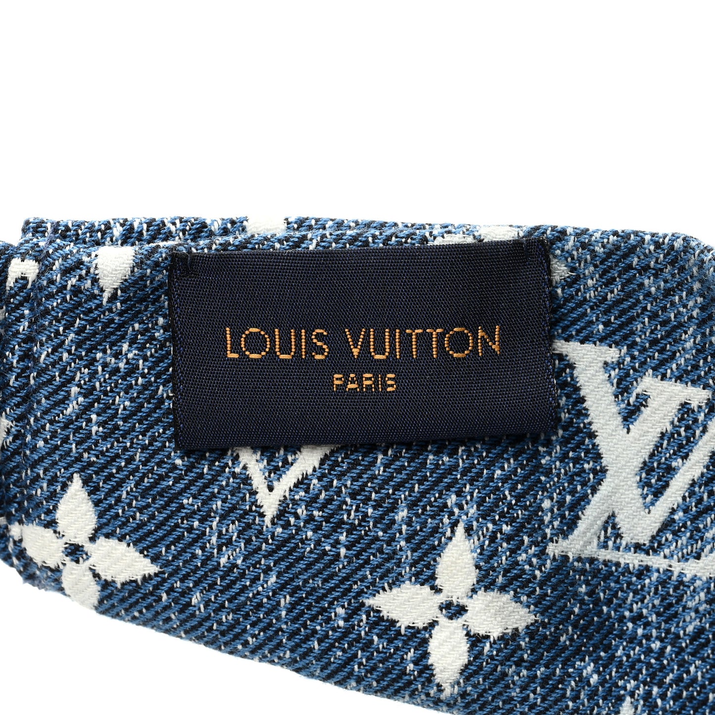 Monogram Jacquard Denim Bandeau Headband Blue