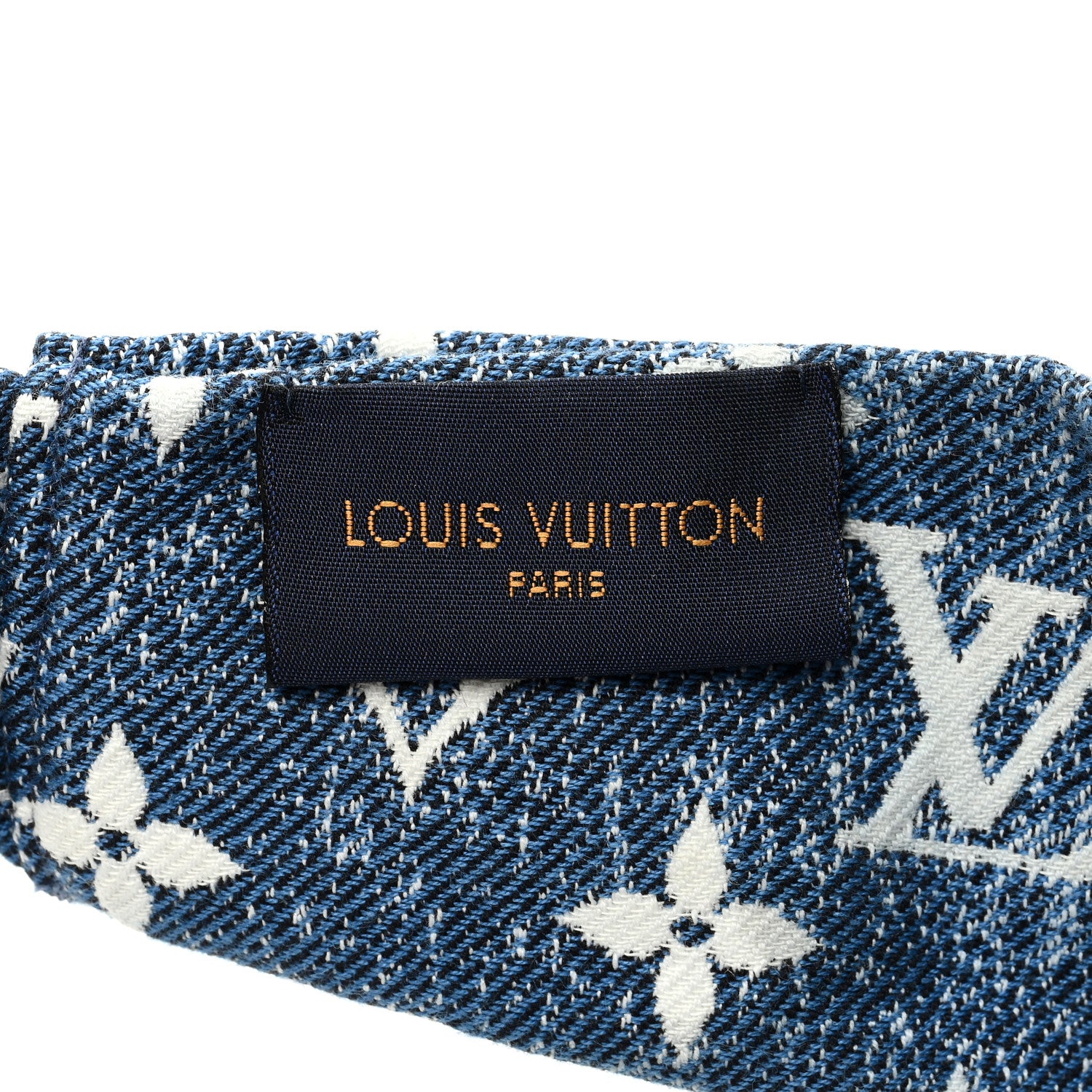 Louis Vuitton Monogram Jacquard Denim Bandeau Headband Blue 4 of 4