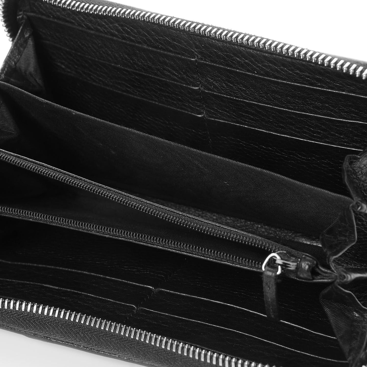 Calfskin Web Rania Zip Around Wallet Black