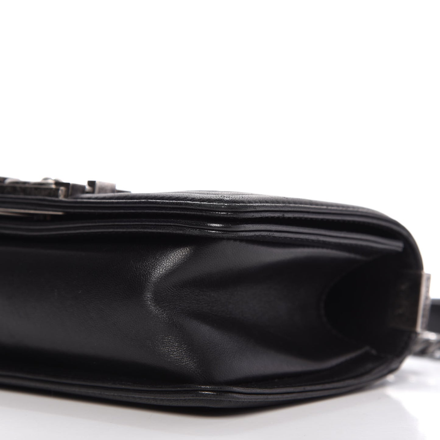 Lambskin Quilted Small Boy Flap Black