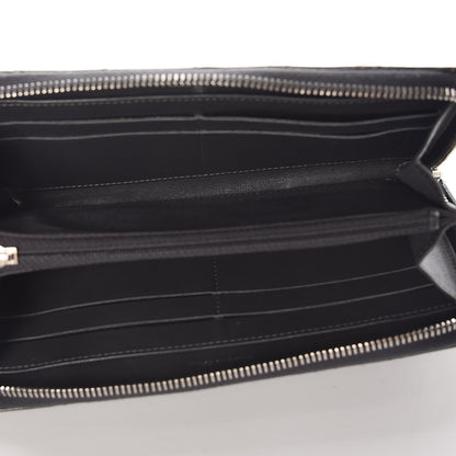 Chanel Striated Patent Zip Around Wallet Dark Grey 5 of 8