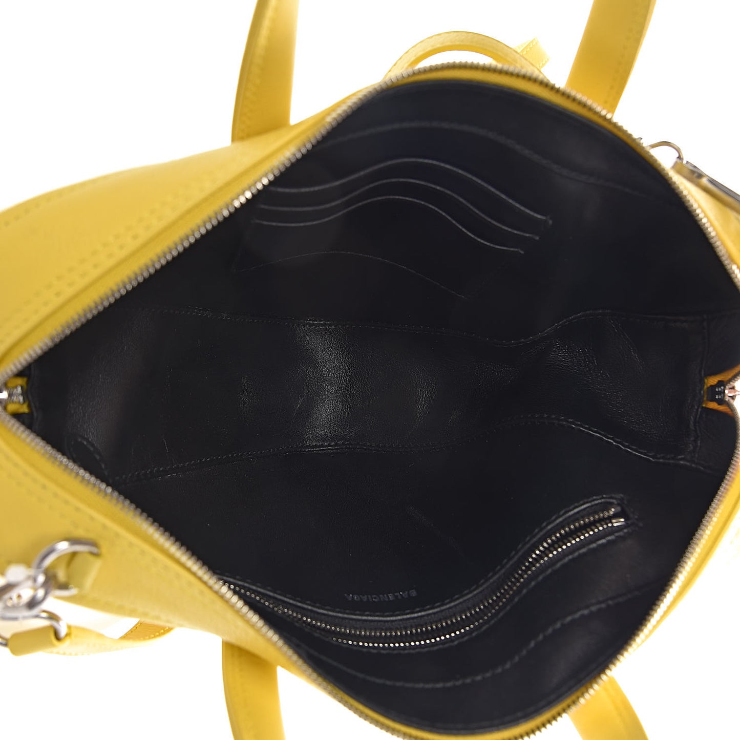 Shiny Day Calfskin Logo XS Triangle Duffle Jaune Black