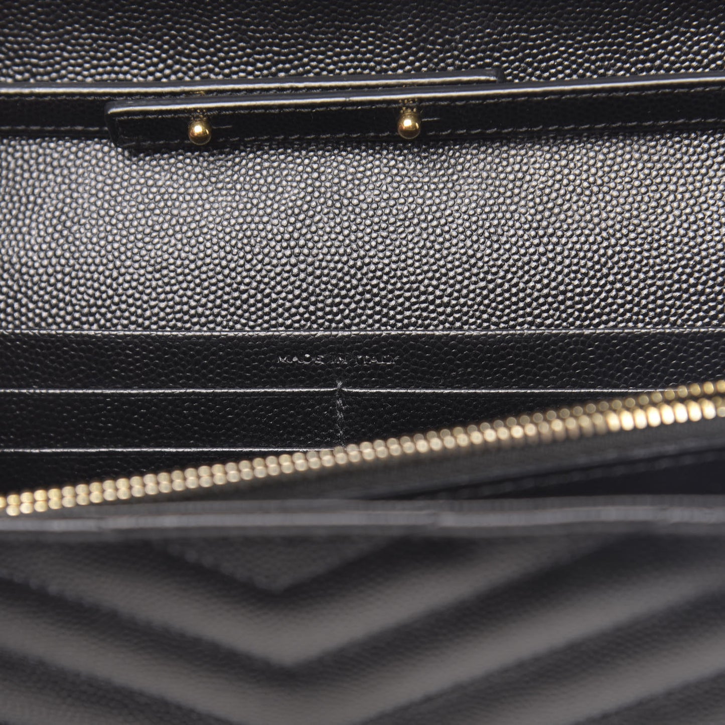 Grain De Poudre Matelasse Chevron Monogram Chain Wallet Black
