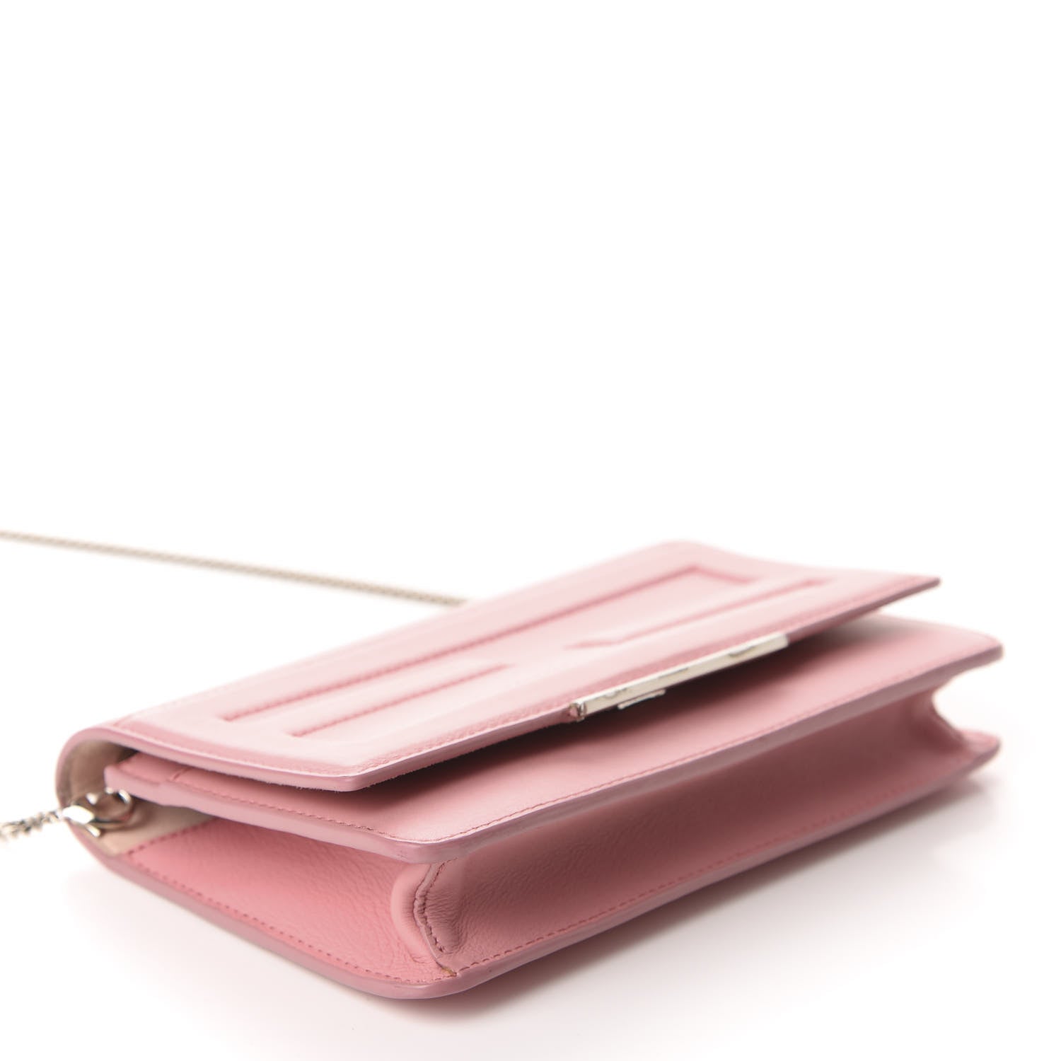 Fendi Vitello Flamingo Tube Wallet on Chain Pink 4 of 10
